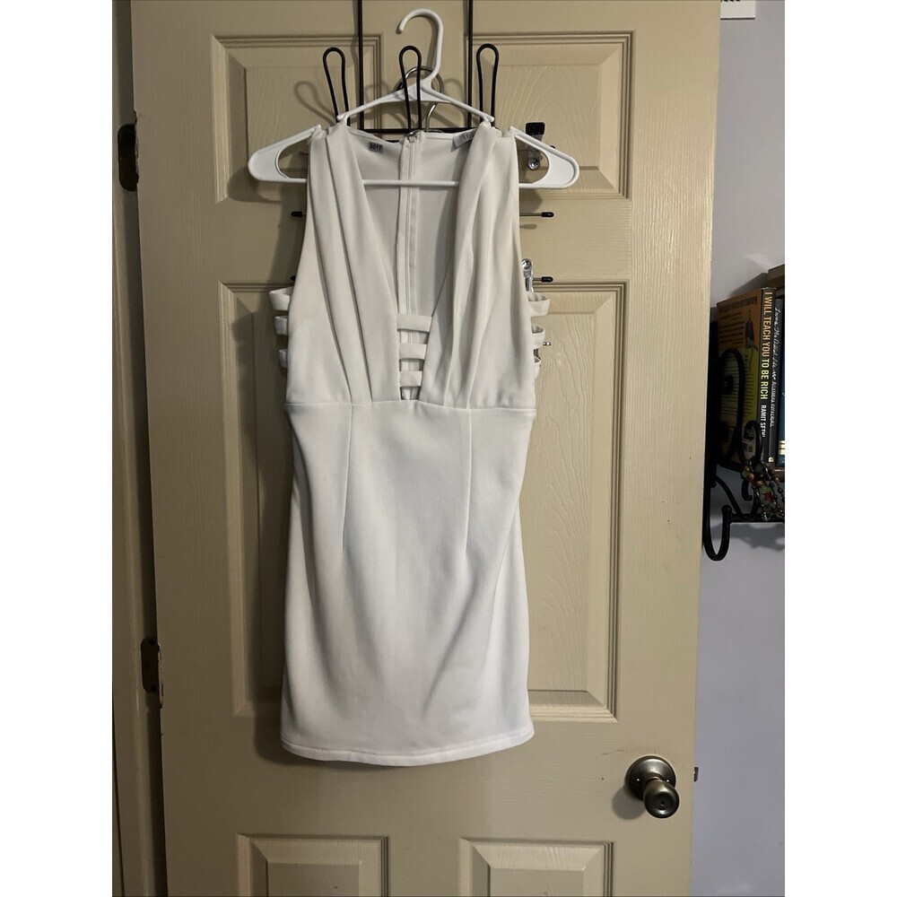 Tobi Mini Dress Women's 7/8 Medium White Open Front Bridal Party Graduate